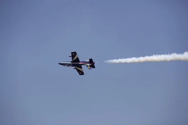 stock image BUCHAREST,ROMANIA - JULY 22: Italian demoteam Frecce Tricolori at Bucharest airshow, Romania, July 22, 2012