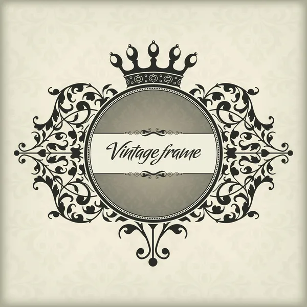 Vintage képkeret korona — Stock Vector