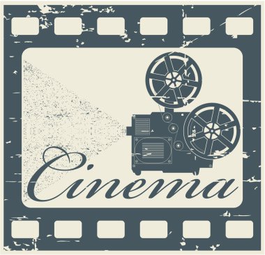 Stamp cinema clipart