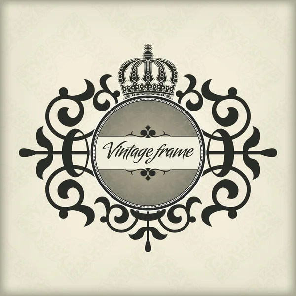 Vintage képkeret korona — Stock Vector