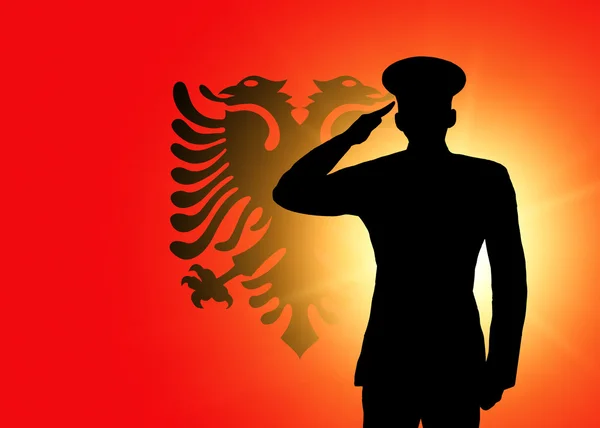 La bandera albanesa —  Fotos de Stock