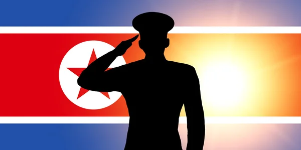 Le drapeau nord-coréen — Photo