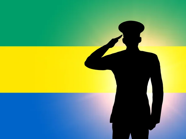 Vlajka Gabonu — Stock fotografie