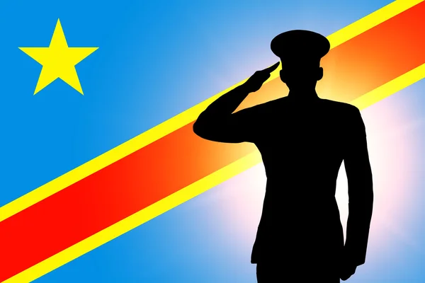 Флаг Демократической Республики Конго — стоковое фото