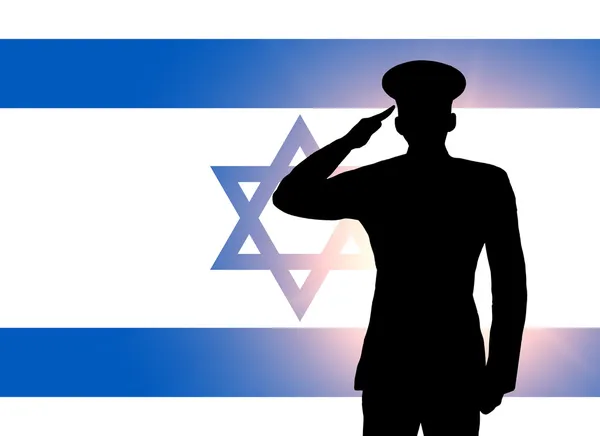 이스라엘 국기황혼에 보트 — 스톡 사진