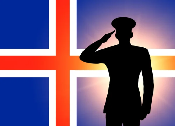 Den isländska flaggan — Stockfoto
