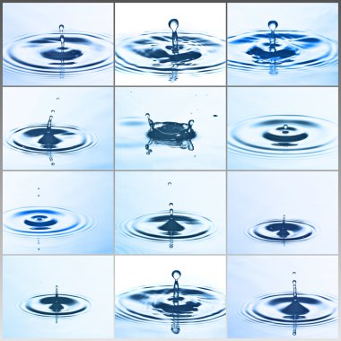 Water drops falling over water clipart