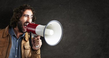 Man with megaphone clipart