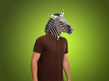 Man With Zebra Head clipart