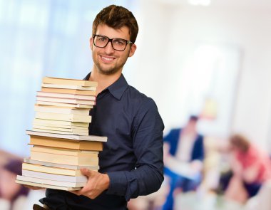 Young Man With Books clipart