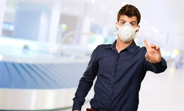 Man With Mouth Mask — Stock Photo, Image