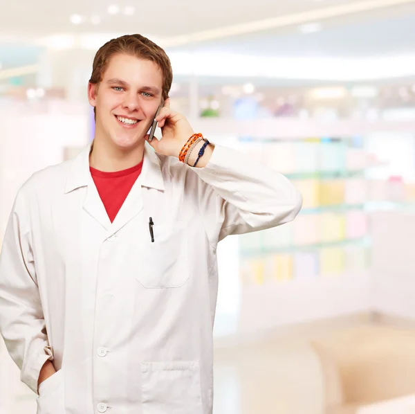 stock image Portrait Of A Young Man Using Cellphone