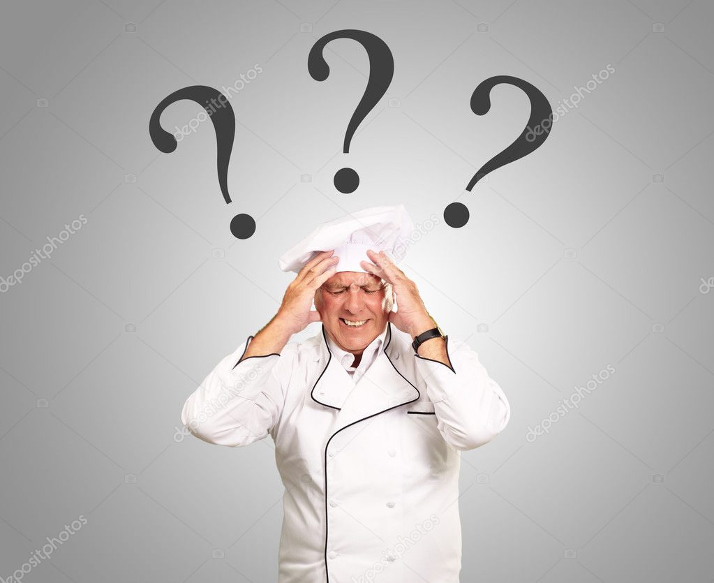 Frustrated Chef With Question Mark