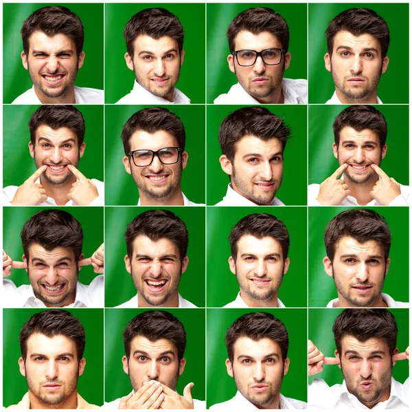 Series Of Expressive Young Man — Stock Photo, Image