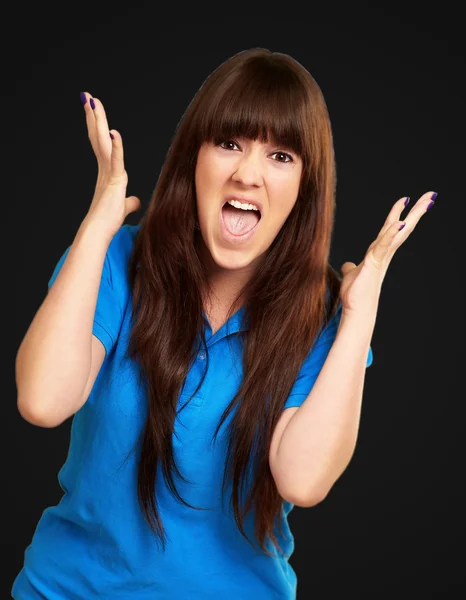 Portrait of a teenager screaming and angry — Stock Photo, Image