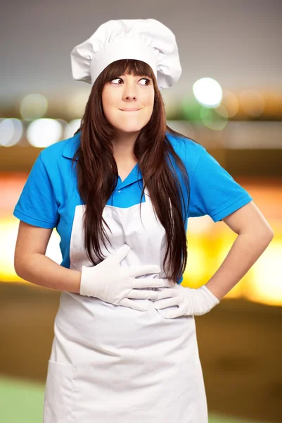 Portret van een vrouwelijke chef-kok — Stockfoto