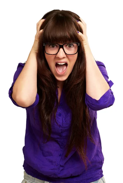 Frustrated Woman With Mouth Open — Stock Photo, Image
