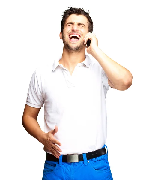 Cep telefonuyla konuşan bir adam portresi — Stok fotoğraf