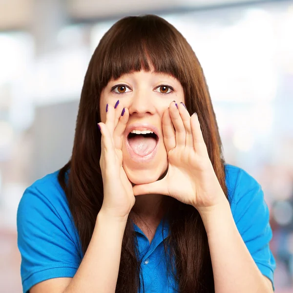 stock image Portrait of a teenager screaming