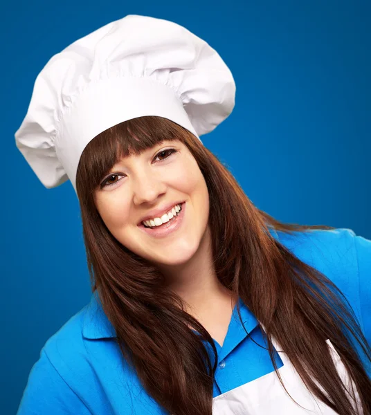 Retrato de una cocinera feliz —  Fotos de Stock