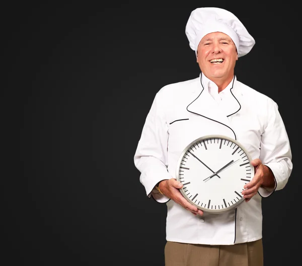 Potrait de Chef mostrando relógio — Fotografia de Stock