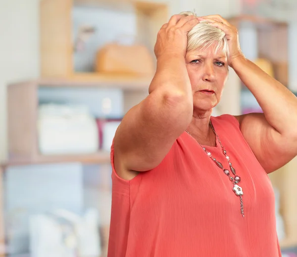 Portrait Of A Depressed Senior Woman — Stock Photo, Image