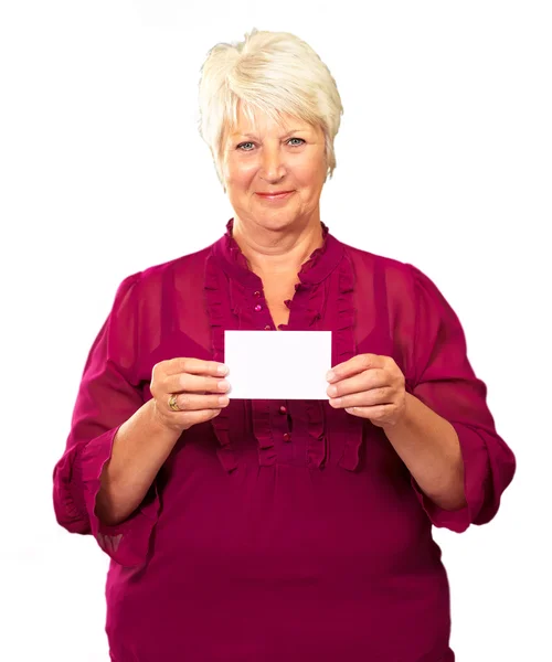 Old Woman Showing Paper — Stock Photo, Image