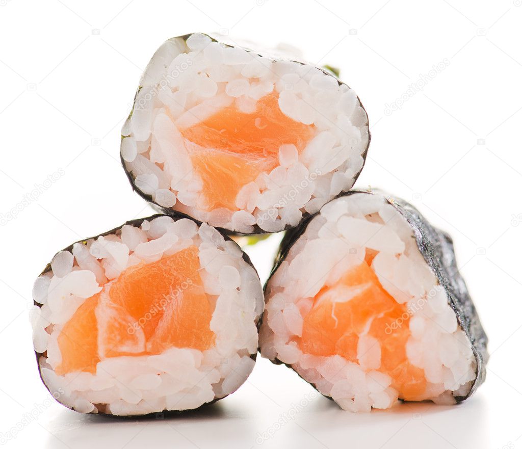 Three Fresh Sushi Rolls