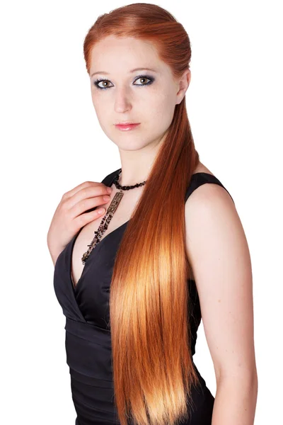 Красивая девушка с длинными волосами — стоковое фото