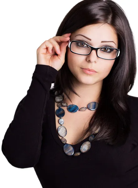 Piękna dziewczyna w okularach — Zdjęcie stockowe