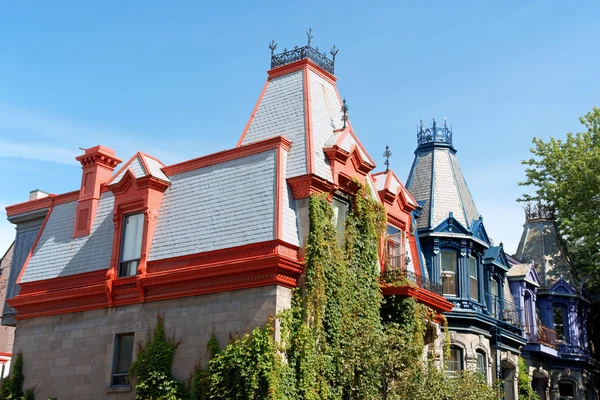 Viktoriánské domy v Montrealu — Stock fotografie