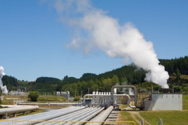 Geothermal power station altenative energy clipart