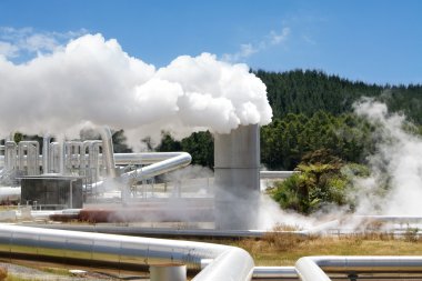 Geothermal power station alternative energy clipart