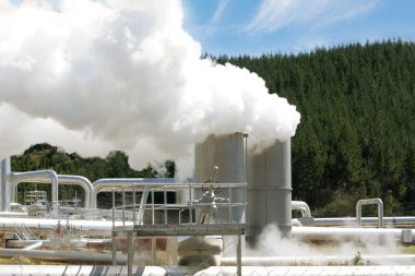 Geothermal power station alternative energy clipart