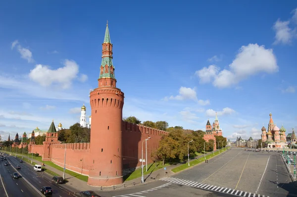 크렘린, 붉은 광장, 성 바 실 성당 파노라마, 모스크바 — 스톡 사진