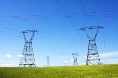 Power line pylons clipart