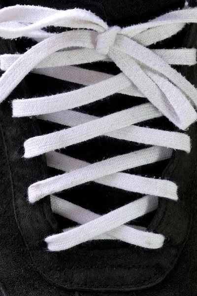 Cordón de zapatos blanco — Foto de Stock