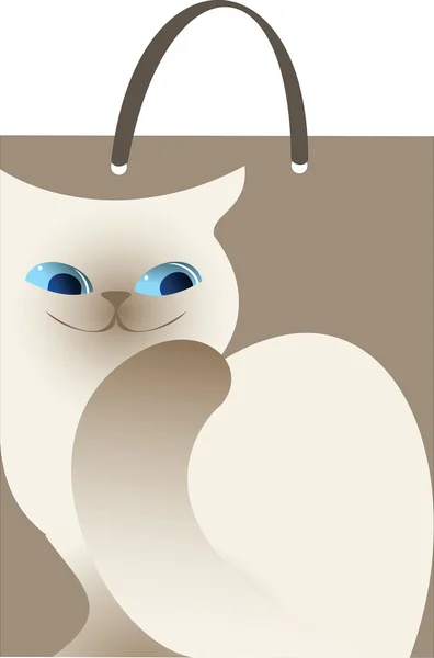 パッケージの白猫 — ストックベクタ