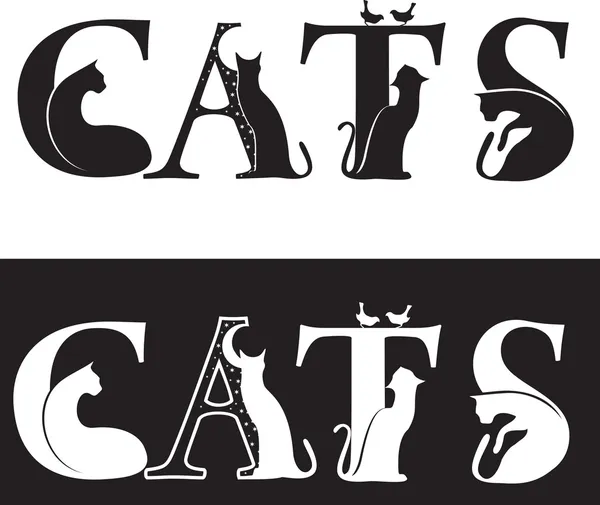 Kedi mektupları — Stok Vektör