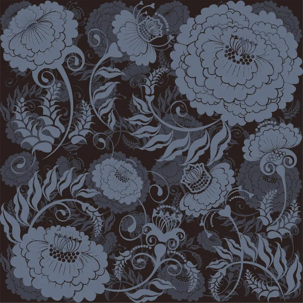 Diseño floral gris oscuro — Vector de stock