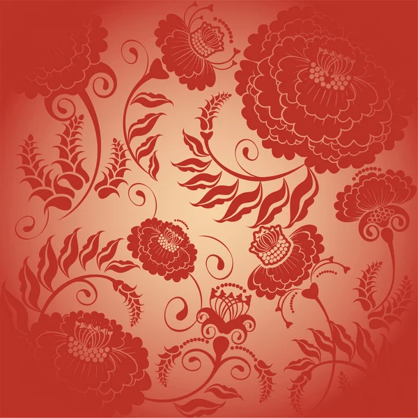 花柄のデザインの赤い花 — ストックベクタ