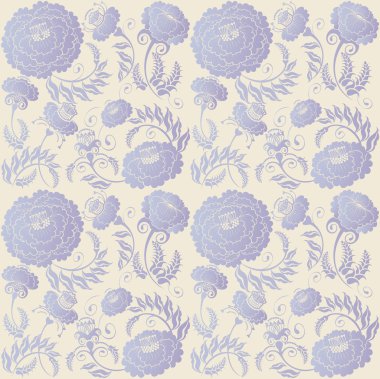 Floral design lilac on beige background clipart