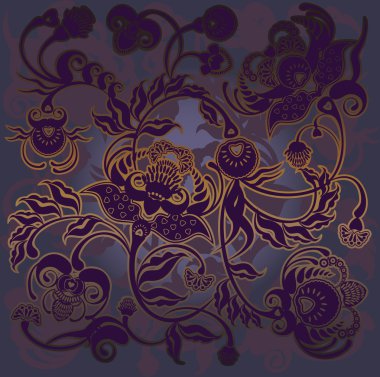 Floral drsign purple clipart