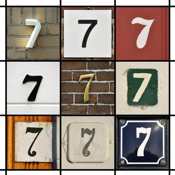 Zahlen sieben — Stockfoto