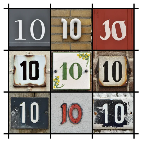 House Numbers Ten — Stock fotografie