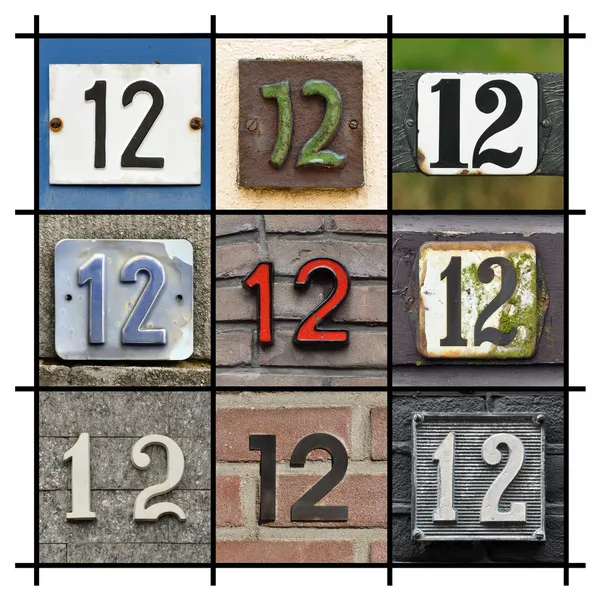 Collage Numbers Twelve — 图库照片