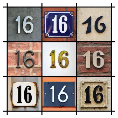 House Numbers Sixteen clipart