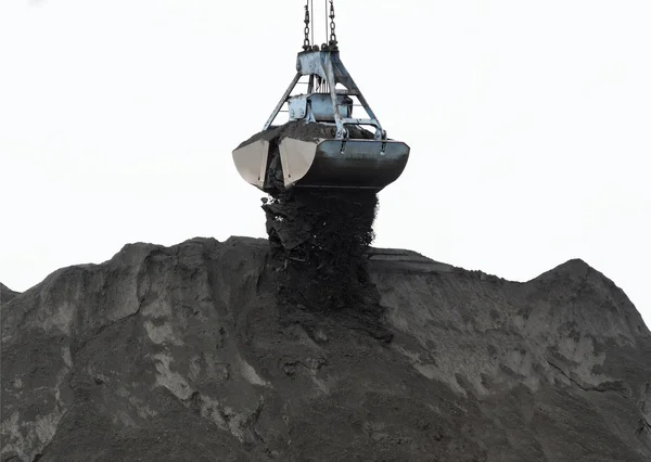 Carbón Cubo en polvo y carcasa — Foto de Stock