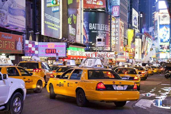 New york city - sept 5: times square skisserat med broadway den — Stockfoto