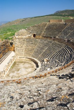 hierapolis, Türkiye, pamukkale amfi tiyatro kalıntıları.